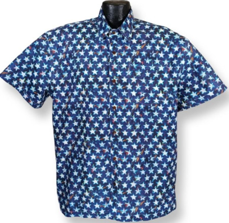 Patriotic Stars Hawaiian Shirt- Made in USA